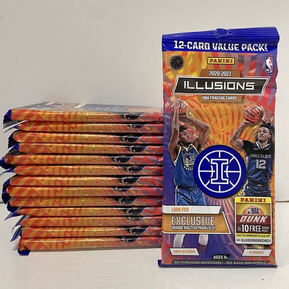 (1) 2020-21 Panini Illusions NBA Basketball Cello Value Pack 12 Cards NEW - Picture 1 of 3